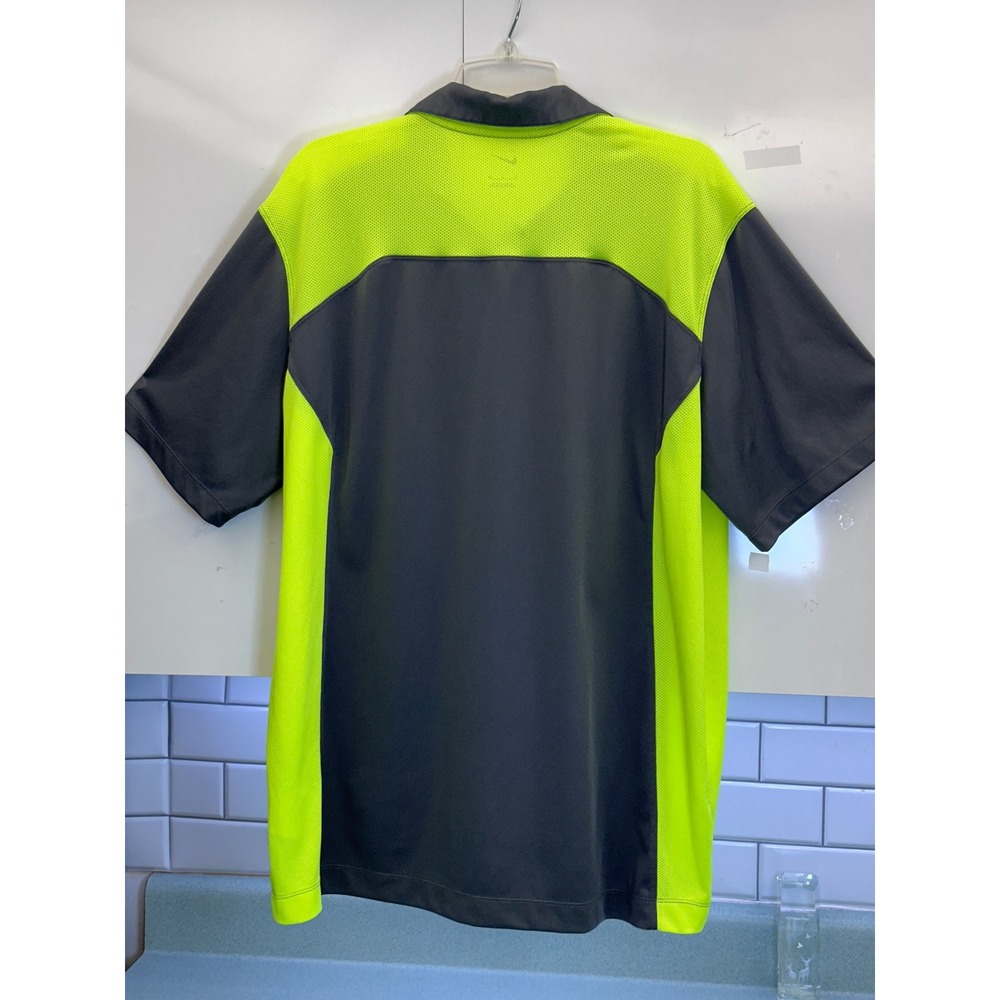 Nike Golf Polo Shirt Mens XL Grey Neon Volt 2022 Warren Cup Performance - Picture 5 of 10